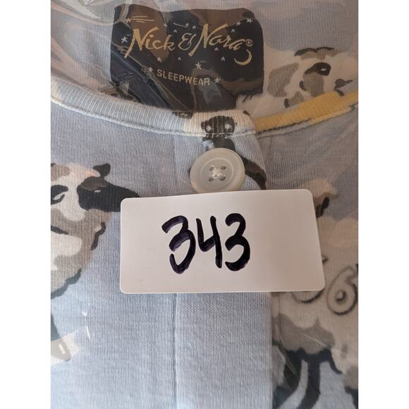 Nick & Nora Counting Sheep Pajama Set Pant Top Pants Blue Whimsical RARE NWT - Picture 14 of 14